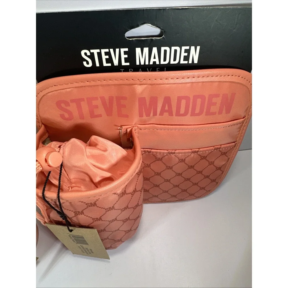 Steve Madden✨ Tech Pouch And Travel Cup Holder✨Ocean‎ Coral✨NWT